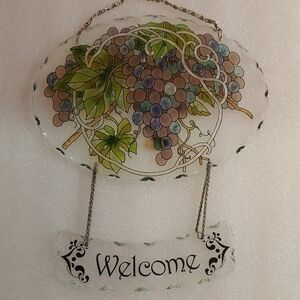 Stain Glass Grapevine Welcome Sign
